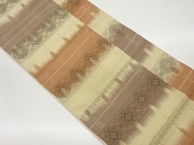JAPANESE FUKURO OBI / KIN-TOSHI / WOVEN ABSTRACT FLOWER